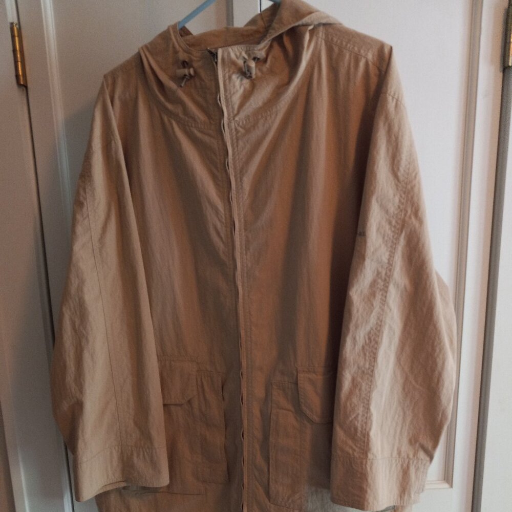 Womens Ralph Lauren Unlined All-Weather 3X Jacket Tan Hooded Unlined Spring Fall